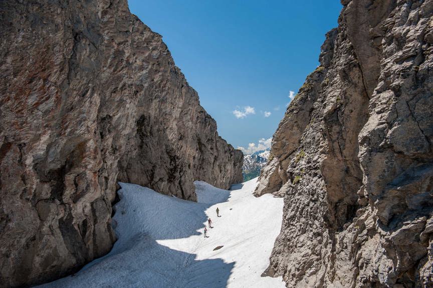 Glacier hiking in the French Alps.